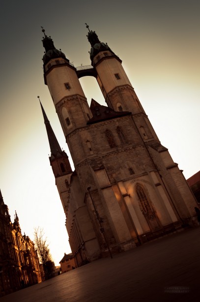 Marktkirche zum Sonnenuntergang